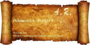 Adamcsik Rudolf névjegykártya