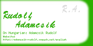 rudolf adamcsik business card